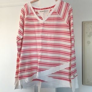 Long sleeve top with crossover bottom
